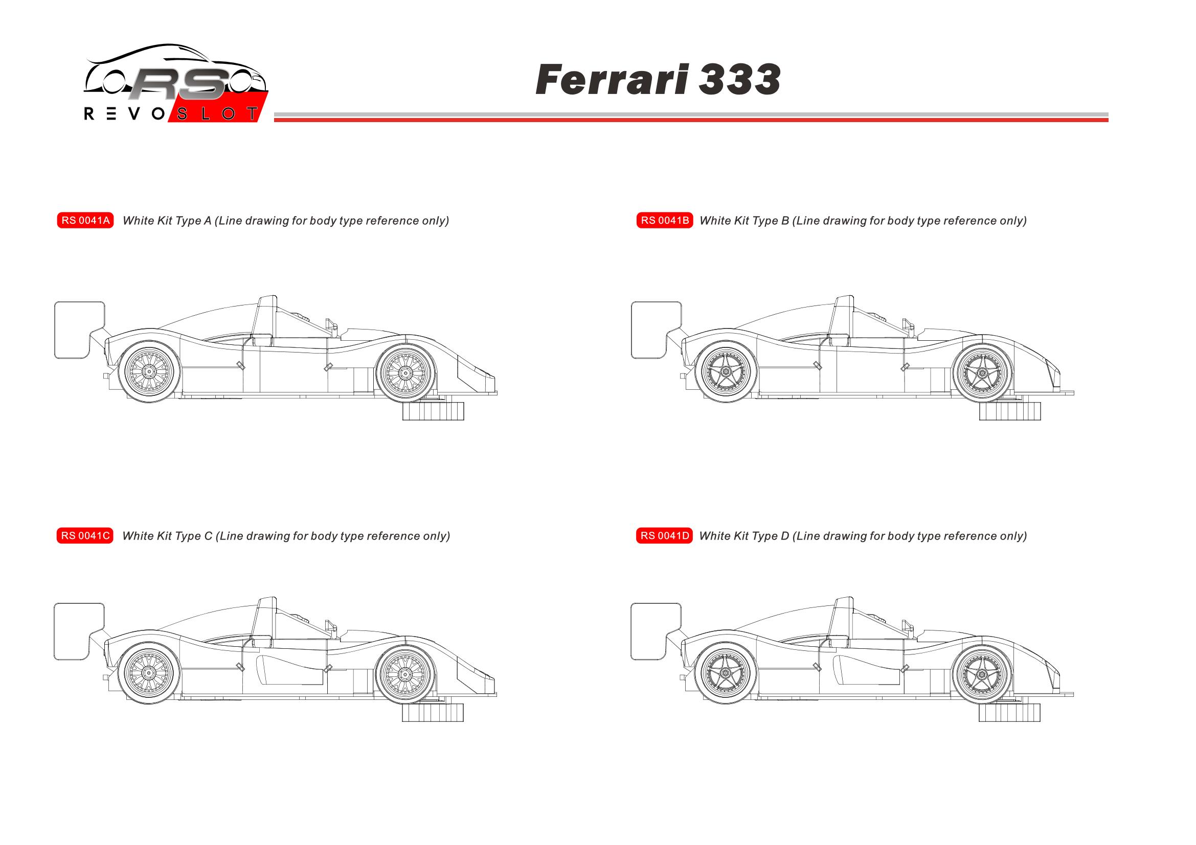 RS0041D Ferrari 333SP type D white kit & assembled chassis